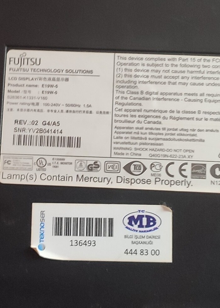 FUJITSU SCENICVIEW E19W-5 19 1440 X 900 5 MS DVI-D VGA SPEAKERS - Görsel 5