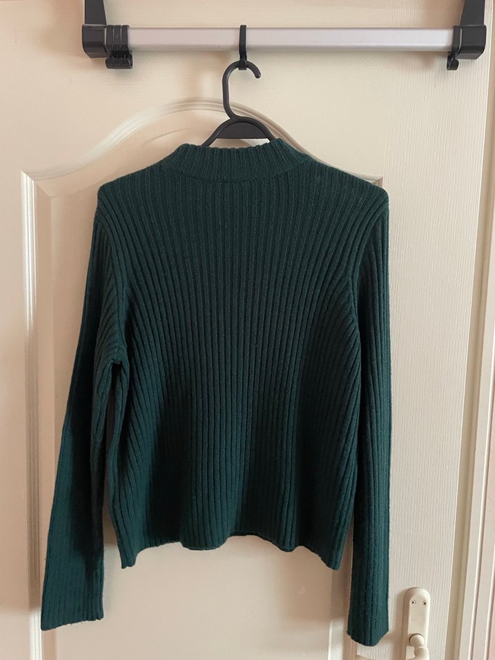 Kadın Haki Triko Balıkçı Yaka Kazak - Görsel 3