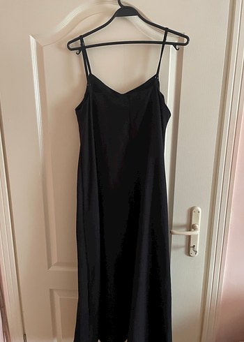 Siyah Uzun Askılı Salaş Elbise - Görsel 2