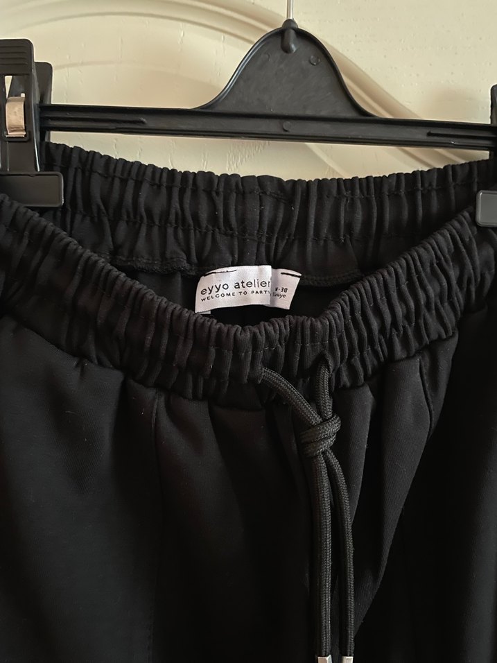 Siyah Bol Kesim Kadın Pantolon - Görsel 2