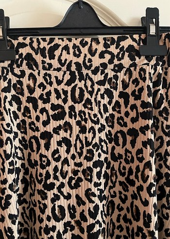 Kadın Leopar Desenli Uzun Asimetrik Salaş Etek - Görsel 3