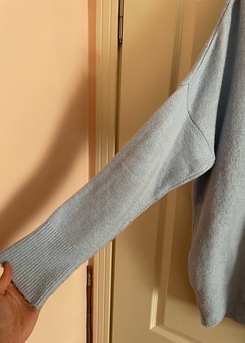 Bebek Mavisi Kadın Triko Uzun Kollu Kazak - Görsel 2