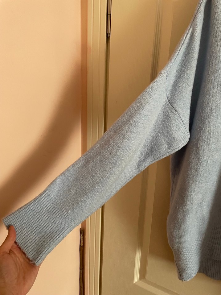 Bebek Mavisi Kadın Triko Uzun Kollu Kazak - Görsel 2