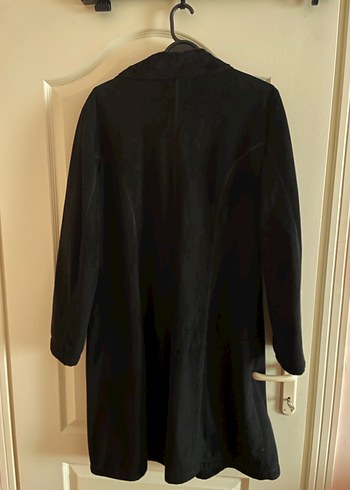 Siyah Uzun Süet Kadın Kaban - Görsel 4