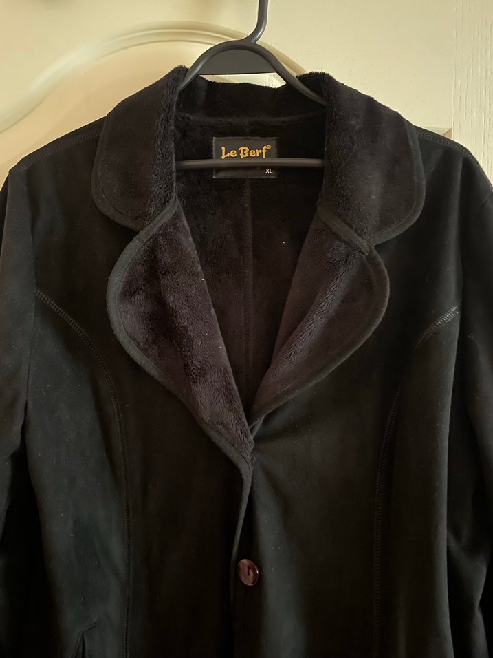 Siyah Uzun Süet Kadın Kaban - Görsel 3