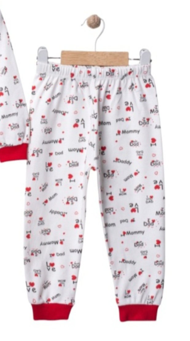 Beyaz Pamuklu Ayıcık Baskılı Çocuk Pijama Takımı - Görsel 3