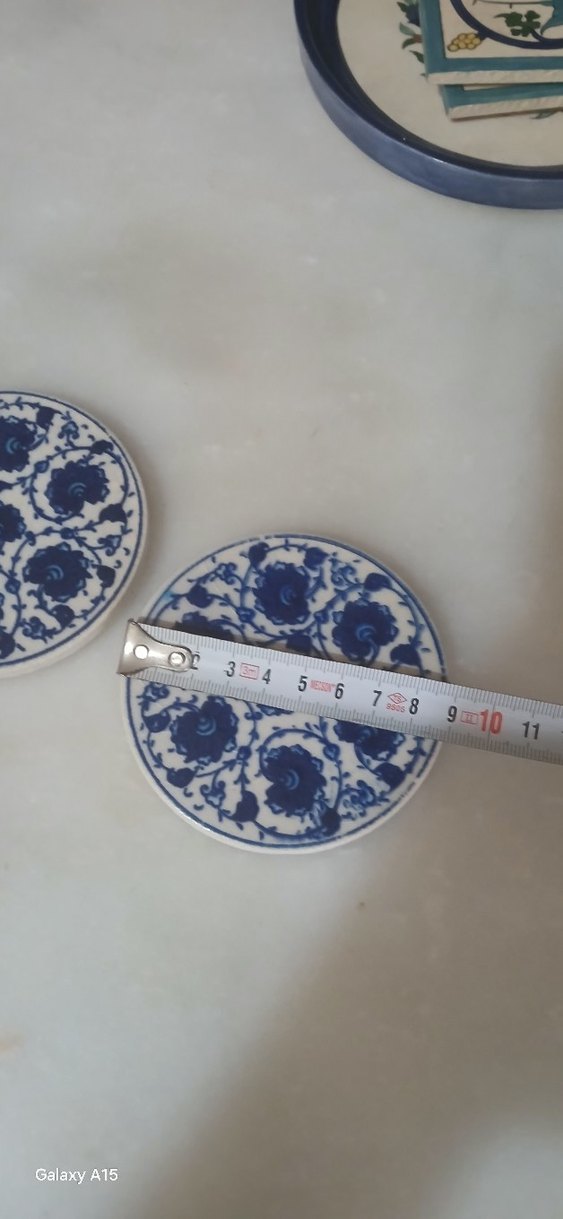 Çini bardak altlığı Çiçek Desenli Tabaklar - Görsel 2