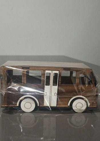 ahşap Kahverengi Minibüs Oyuncak vs dekoratif
