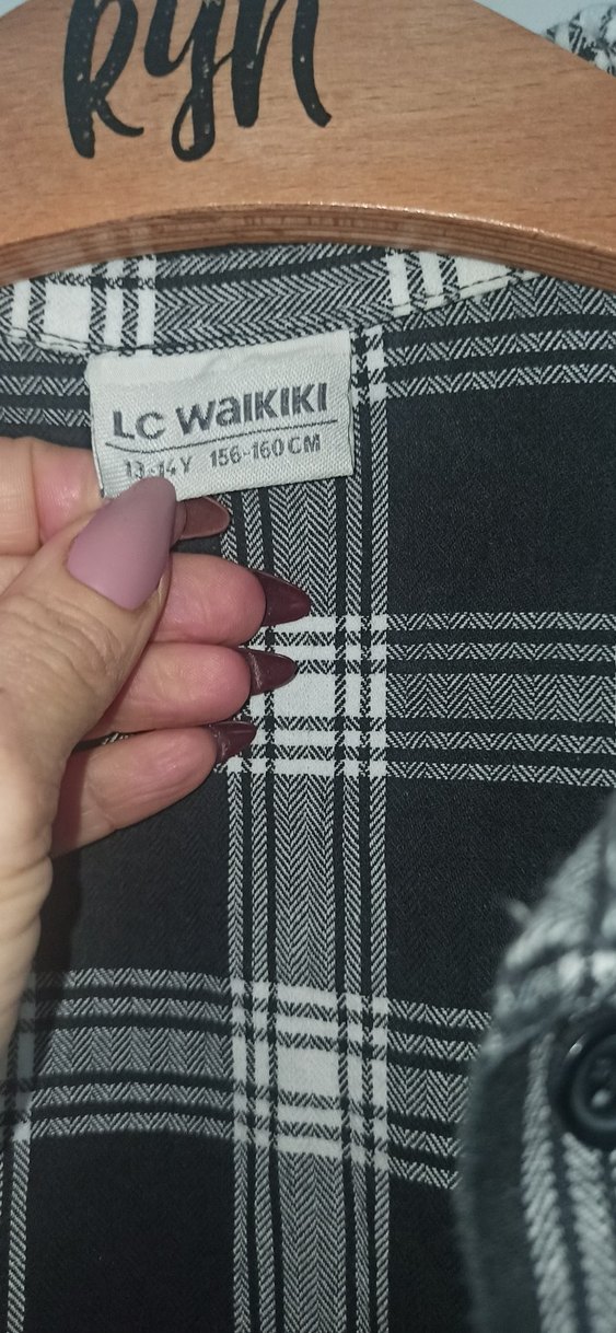 Gri Ekose Desenli Uzun Kollu Kadın Gömlek - Görsel 3