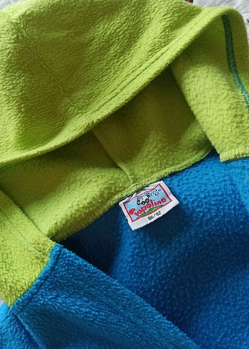 Kapüşonlu Mavi ve Yeşil Erkek Çocuk Bornozu - Görsel 5