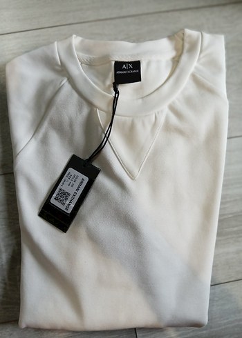 Armani A X Beyaz Bisiklet Yaka Sweatshirt