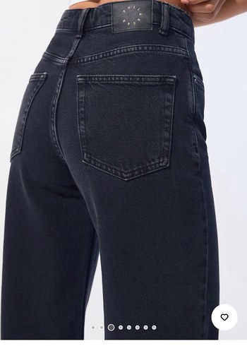 xs Beden siyah Renk Siyah Bol Kesim Midi Denim Pantolon