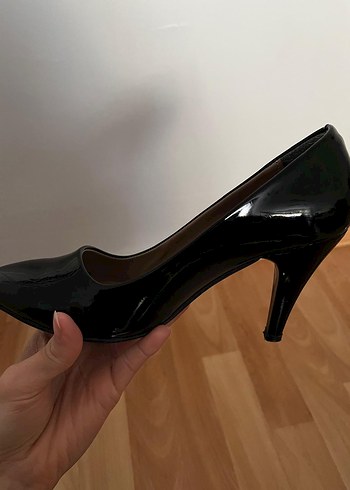 36 Beden siyah Renk Siyah Rugan Kadın Stiletto Topuklu Ayakkabı