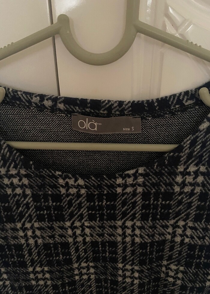 Kısa ekose elbise - Görsel 2