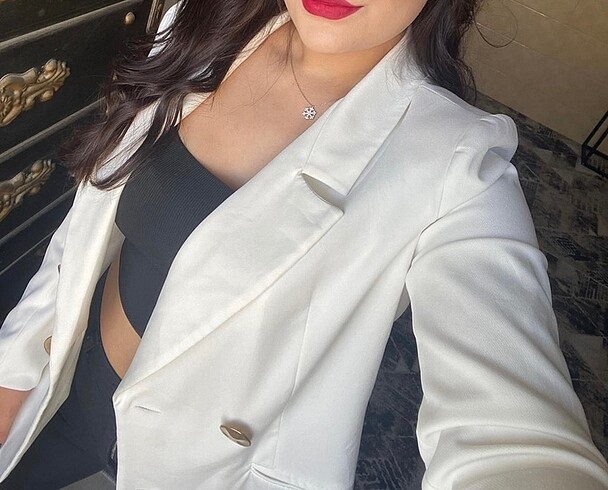 Ekru blazer ceket kadın - Görsel 2