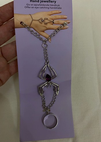 Mor Zincir Detaylı Gotik Kadın El Zinciri - Görsel 2