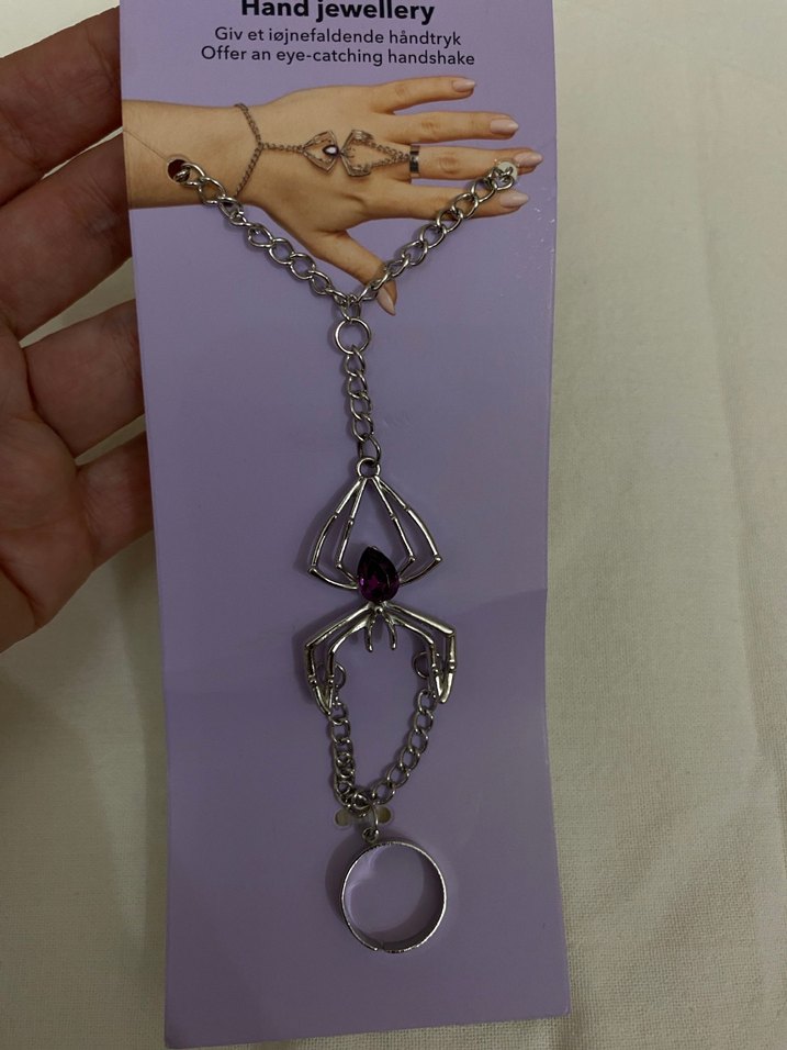 Mor Zincir Detaylı Gotik Kadın El Zinciri - Görsel 2