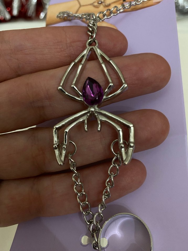 Mor Zincir Detaylı Gotik Kadın El Zinciri - Görsel 5