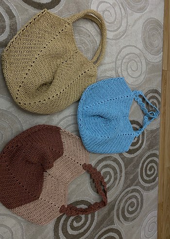 Çeşitli seçmeli Bohem Örgü Kadın Çanta - Görsel 7