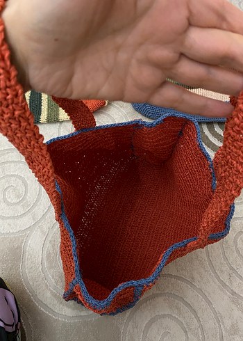 Renkli Örgü Bohem Kadın Çantası - Görsel 3