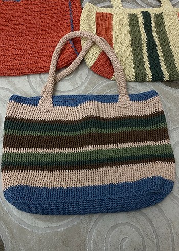 Renkli Örgü Bohem Kadın Çantası - Görsel 9