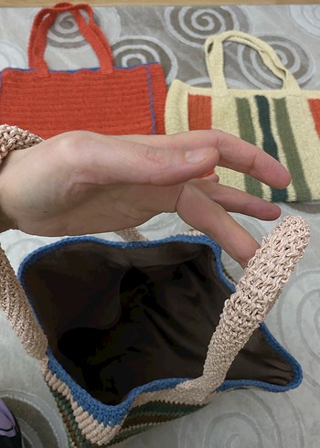 Renkli Örgü Bohem Kadın Çantası - Görsel 7