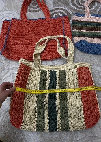 Renkli Örgü Bohem Kadın Çantası - Görsel 4