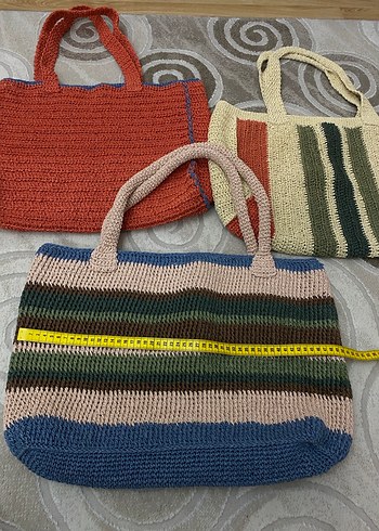 Renkli Örgü Bohem Kadın Çantası - Görsel 6