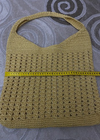 Bej Örgü astarlı Kadın Çanta - Görsel 5