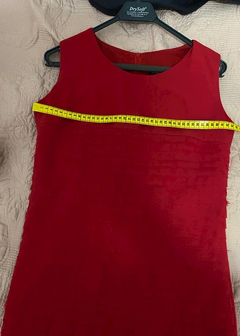 Kırmızı Pilili Midi Abiye Elbise - Görsel 2