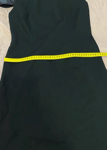 Siyah V Yaka Midi Ofis Elbisesi - Görsel 7