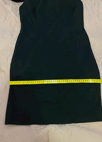 Siyah V Yaka Midi Ofis Elbisesi - Görsel 8