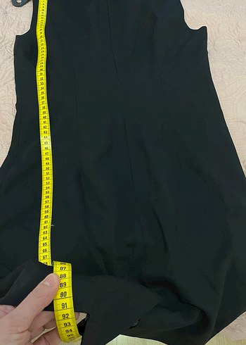 Siyah V Yaka Midi Ofis Elbisesi - Görsel 4
