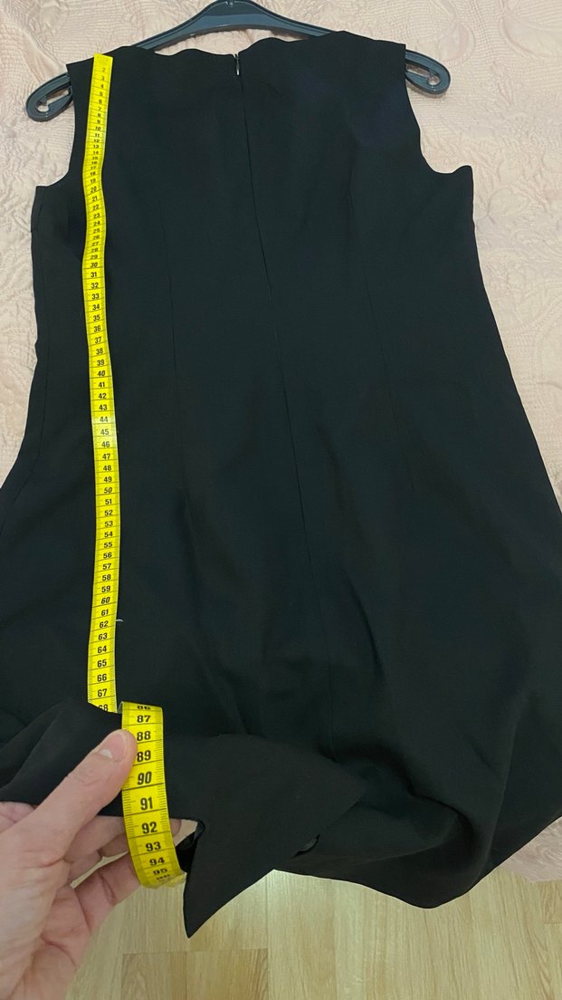 Siyah V Yaka Midi Ofis Elbisesi - Görsel 4