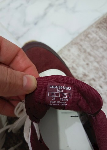 Bordo Dolgu Topuklu Bağcıklı Kadın Sneakers - Görsel 4