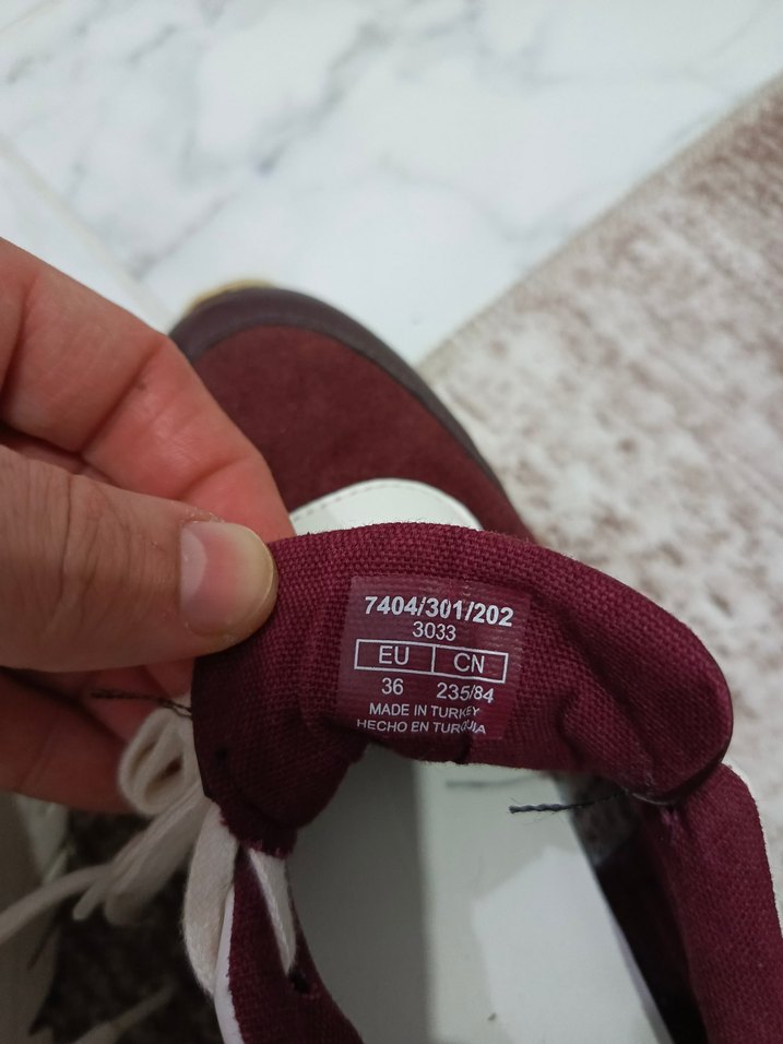 Bordo Dolgu Topuklu Bağcıklı Kadın Sneakers - Görsel 4