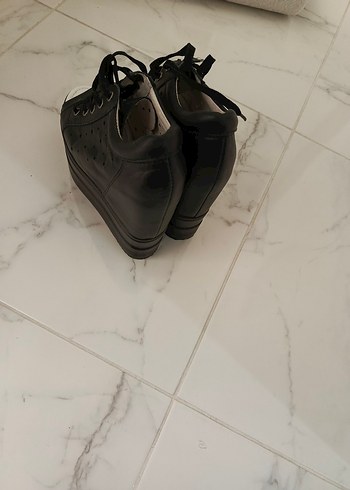 Siyah Gizli Topuklu Kadın Günlük Ayakkabı - Görsel 6