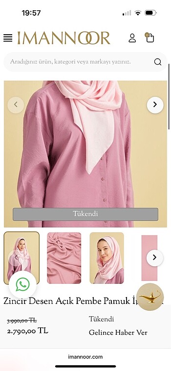 İmannoor Açık pembe şal