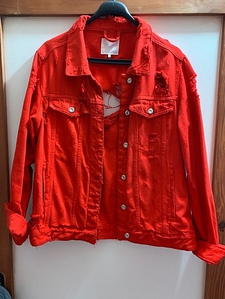 Kırmızı orjinal zara kot ceket