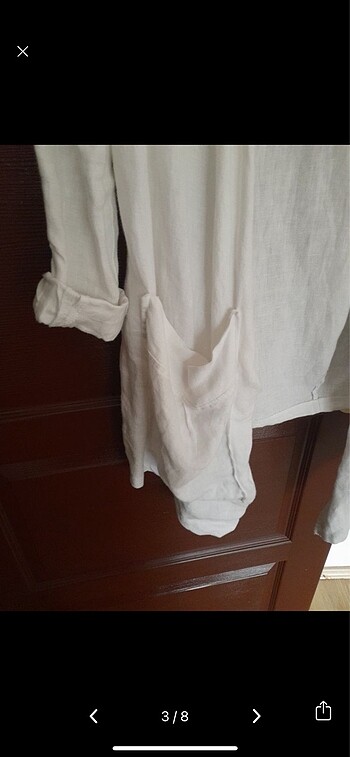 xl Beden beyaz Renk Ham keten ceket