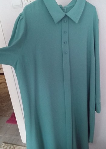 Uzun Kol Düğmeli Turkuaz Tunik 52 beden - Görsel 2
