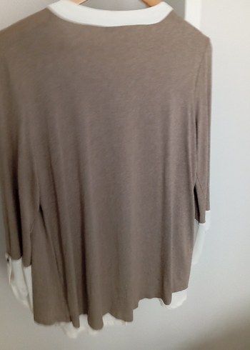 Bej V Yaka Uzun Kollu Kadın Hırka - Görsel 2