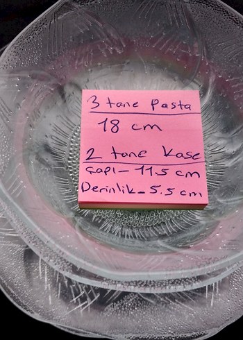 Eskilerden kalma Şeffaf Çiçek Desenli Tabak Seti - Görsel 10