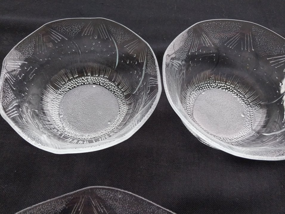 Eskilerden kalma Şeffaf Çiçek Desenli Tabak Seti - Görsel 4