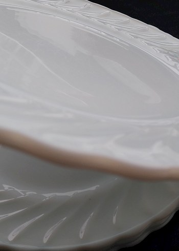 Beyaz Çiçek Desenli Porselen Tabak Seti - Görsel 14