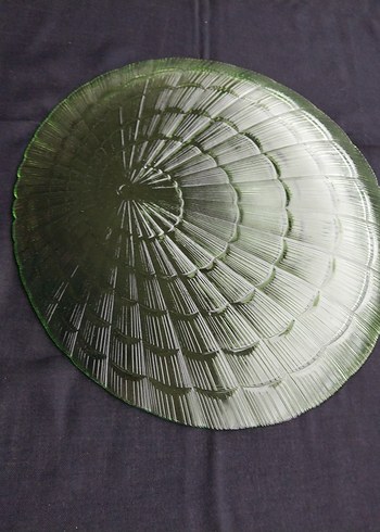 Eskilerden Koyu Yeşil Soyut Desenli Cam Tabak - Görsel 9