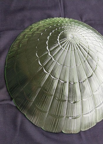 Eskilerden Koyu Yeşil Soyut Desenli Cam Tabak - Görsel 6