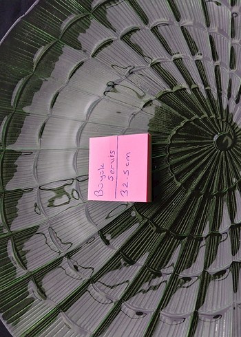 Eskilerden Koyu Yeşil Soyut Desenli Cam Tabak - Görsel 12