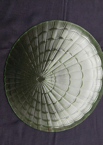 Eskilerden Koyu Yeşil Soyut Desenli Cam Tabak - Görsel 10