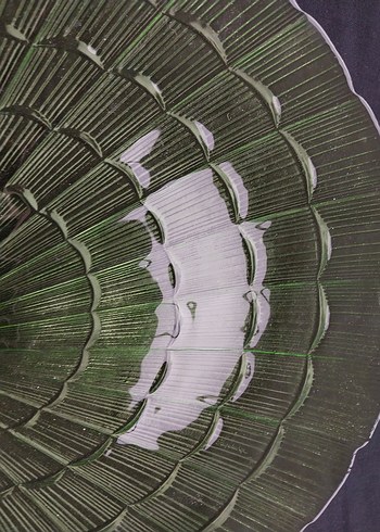 Eskilerden Koyu Yeşil Soyut Desenli Cam Tabak - Görsel 5